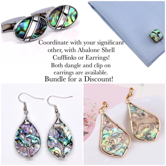 Elegant Abalone Shell Square Silver Cufflinks - Picture 16 of 16